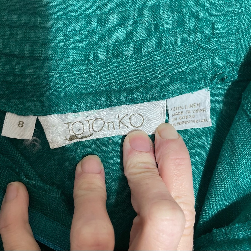 SALE Vintage Wide leg High Waisted Linen Trousers - Picture 7 of 7